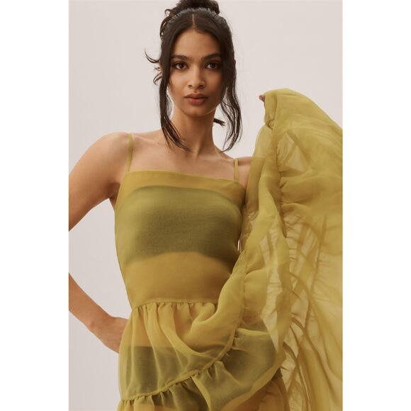 NWT Anthropologie Tiered Sheer Midi Dress - Large - Picture 4 of 5